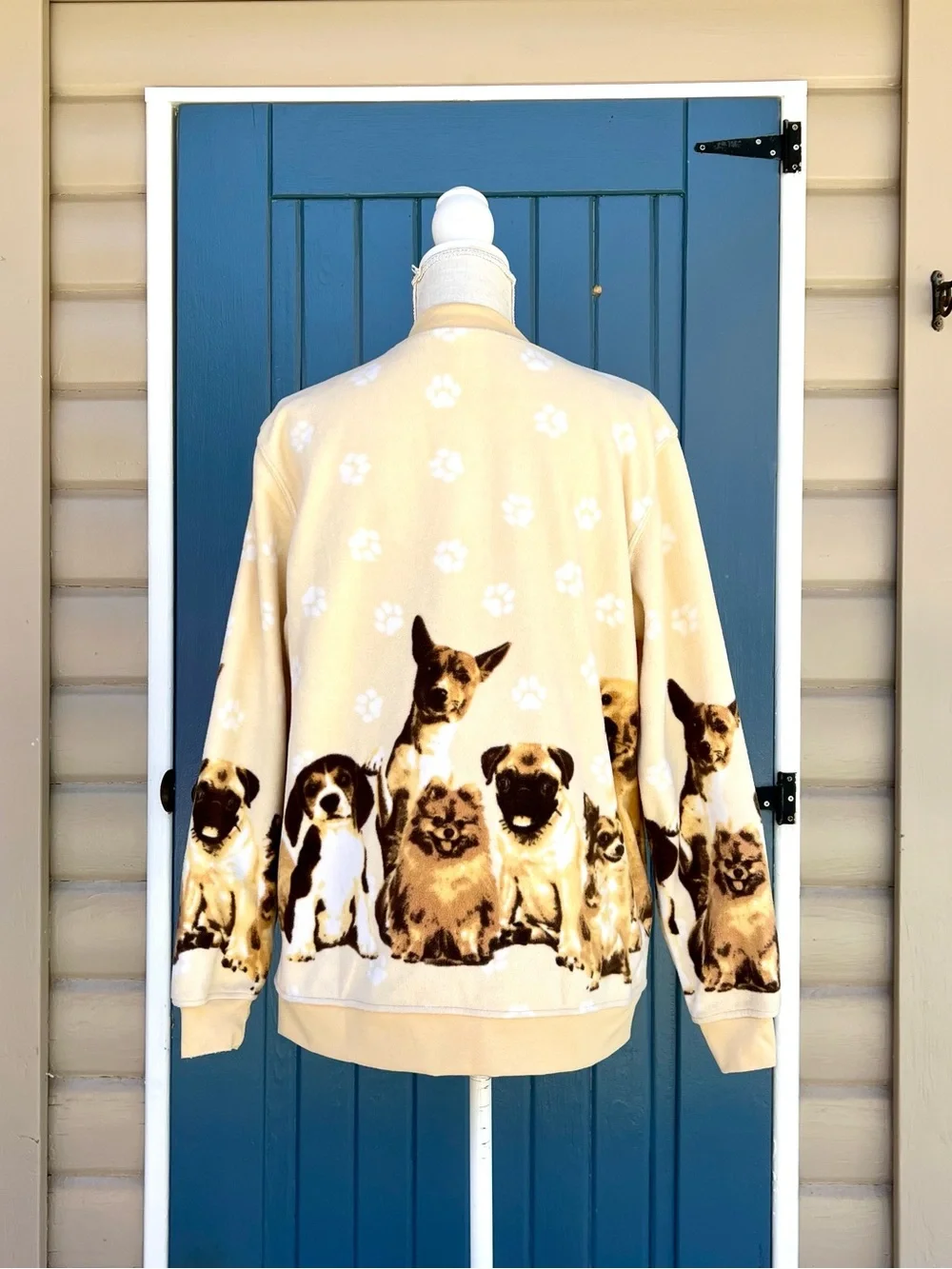 Vintage Blair Button Jacket  Fleece Dogs Puppies Full Zip Sweater Women’s Size M